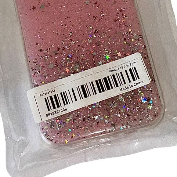 iPhone 15 Pro 6.1” Pink Glitter Sparkly Sequin Phone Case - Picture 5 of 7
